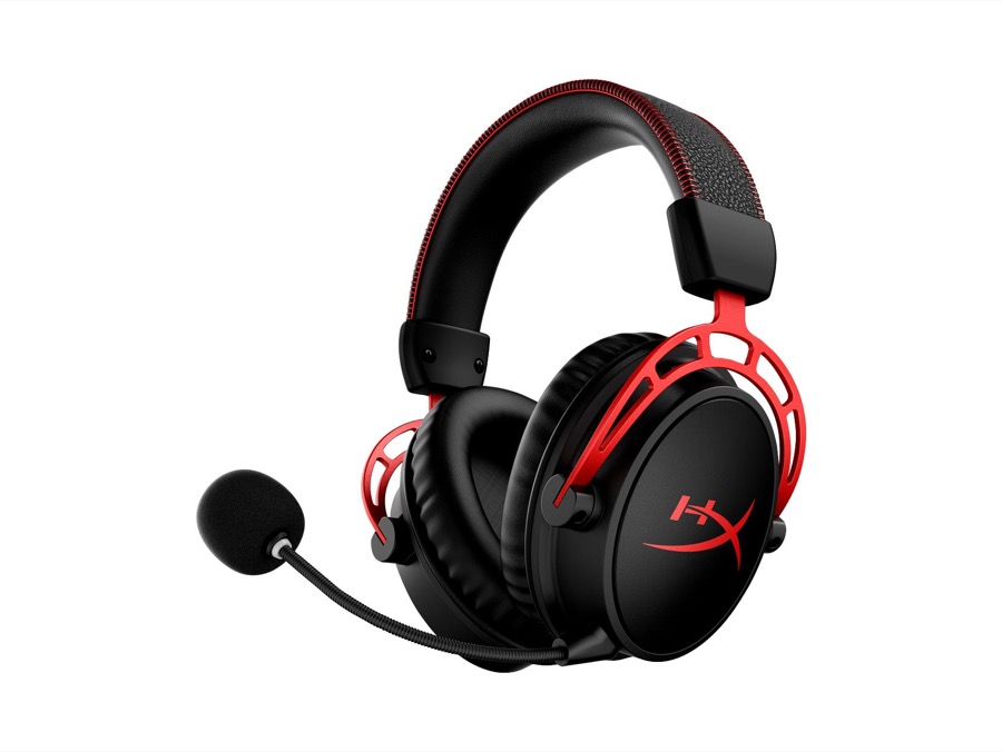 HyperX Cloud Alpha Wireless - Gaming Headset for PC, 300-hour battery life, DTS Headphone X Spatial Audio, Memory foam, Dual Chamber Drivers, Noise-canceling mic, Durable aluminum frame (Black-Red)